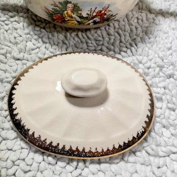 Cronin China Creamer or Gravy Boat & Lidded Sugar Bowl Minerva OH CO12 Gold Whit - Picture 9 of 16